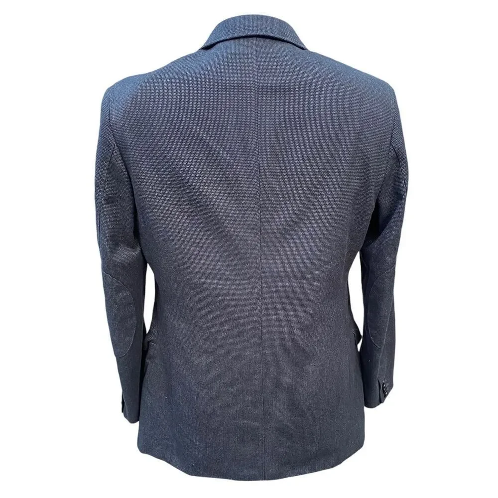Banana Republic Men’s 2-Button Sports Coat Tailored Fit 38R Elbow Patches Blue